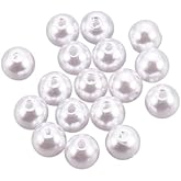 KitBeads 2000Pcs 8mm White Round Beads Baroque Plastic Imitation Pearl Large Beads for Jewelry Making Bracelets Pens Necklaces Crafts Decor