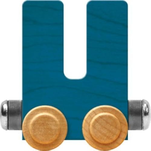 Maple Landmark NameTrains Bright Letter Car U - Made in USA (Blue)