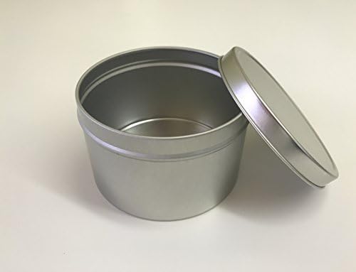Healthy Life Supply 6 Piece Large Candle Tin with Lids - 8 oz and 16 oz Seamless Candle Tins (16 oz)