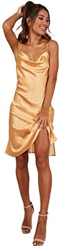 WINLISTING 2019 Fashion Summer Women's Sexy Sleeveless Backless Beach Dress Evening Party Dress (XL, Yellow)