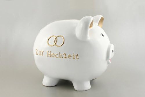 Goldbach Dolomite Zur Hochzeit Piggy Bank, 30 x 23 x 25 cm, Other, White, One Size