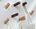 2Pcs Natural Wooden Coat Hooks, Wall Mounted Single Wall Hook Rack, Decorative Craft Clothes Hooks (Black Walnut, 8CM)