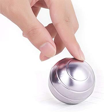 Kinetic Desk Toy,Full Optical Illusion Spinning Fidget Toy for Adults and Kids,Cool Mini Gadget for Office for Anxiety and Stress Relief(Silver)