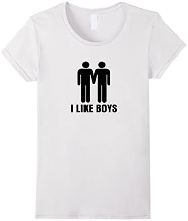 Womens I Like Boys LGBT Gay Pride T-Shirt Tshirt Tee Large White