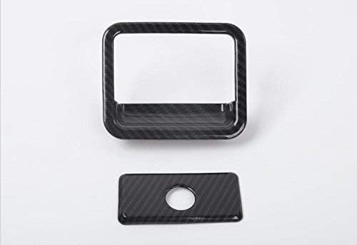 FMtoppeak 4Colors Car Interior Accessaries Inner Co-Pilot Storage Box Handle Decorative Cover Armrest Storage Box Cover ABS for Nissan Patrol 2017 (Carbon Fiber)