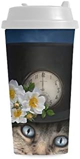 White Mug Alice Wonderland Cat Rose Teapot Watch Time 16 Oz Double Wall Plastic Cups Commuter Travel Coffee Mugs For Women Drink Sports Water Plastic Cups Large
