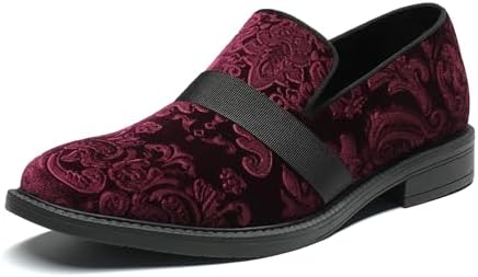 MEN\'S AMALI VELVET SLIP ON DESIGNER TUXEDO LOAFER WITH EMBOSSED PAISLEY PATTERN. s-l400.jpg main image 3