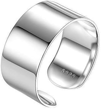 SilvoraSterling Silver Adjustable Stacking Rings for Women Men, Stylish 18K Gold Finger Jewelry with Delicate Packaging