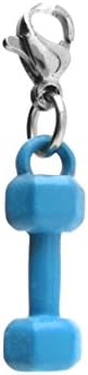 Dark Turquoise / Blue Mini Dumbbell Charm with Clasp - Fitness Charms - Fitness Motivation - Weight Loss Charms - Weight Loss Motivation - Gym Accessories - Gym Gift - Barbell Charm