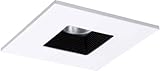 HALO Recessed TLS408WHBB 4-Inch LED Trim Square with Solite Regressed Lens and Black Baffle-White Ring