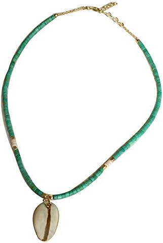 AxssjS Fashion Bohemia Shell Pendant Women Beaded Chain Necklace Summer Beach Party Jewelry - Golden