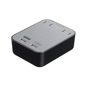 BUFFALO USB充電器 3.1A出力 2ポートタイプ コンセント2口付き ブラック BSMPBAC06BK