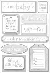 Baby Blessing Cardstock Scrapbook Stickers (10527)