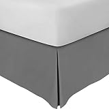 Utopia Bedding Bed Skirt - Soft Quadruple Pleated Dust Ruffle - Easy Fit with 16 Inch Tailored Drop - Hotel Quality, Wrinkle, Shrinkage and Fade Resistant (Full, Grey)