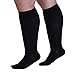 Mojo Compression Socks for Women and Men 20-30mmHg Wide Calf - Plus Size Opaque Compression Support Stockings for Nursing, Varicose Veins Circulation - Black, 3X-Large - AB201