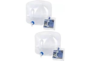 RISEPRO Collapsible Water Container with Spigot, BPA Free Water Storage Jug Water Canteen for Outdoor Camping Hiking & Emergency Survival Kit, Foldable Portable