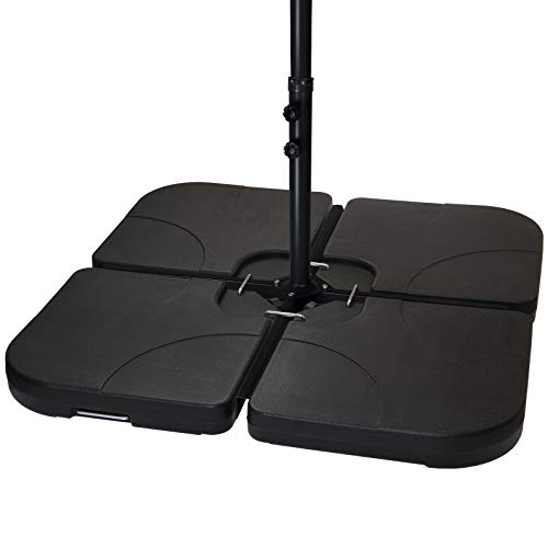 BB Sport Sonnenschirmständer 60 Liter / 80 kg Schirmgewichte 4-teilig für Ampelschirm Bodenkreuz schwarz - befüllbar mit…