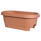 Fiskars 477241-1001 Deck Rail Planter Box, 24-Inch, Color Clay