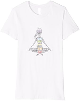 Womens Kundalini Yoga with Chakras Fitted Meditation T-shirt XL White