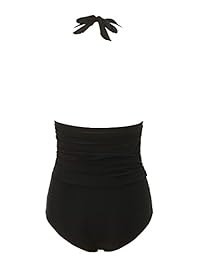 Honlyps Traje de baño de una pieza de talle alto traje de baño para dama traje de baño poliamida cuello en V Monokini