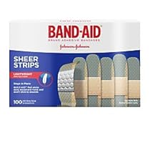 Band-Aid Brand Adhesive Bandages Sheer, All One Size, 100 Count