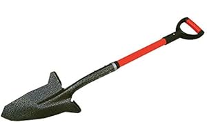Spear Head Spade Gardening Shovel with Steel-Reinforced Fiberglass Handle, Cushioned D-Grip and Sharp, Hardened-Steel Blade, Award Winning Spade, Model SHFD3 Red