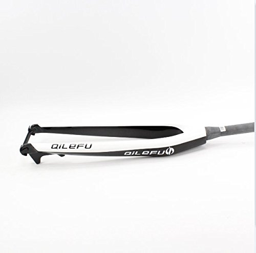 QILEFU 26/27.5/29" inch Mountain bicycle full carbon bike front fork disc brake tapered tube MTB 26/27.5/29er (white, 26er)