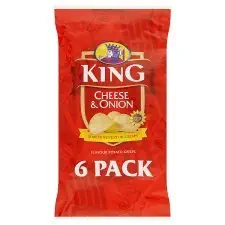 King Cheese &amp; Onion Crisps 6 X 25G