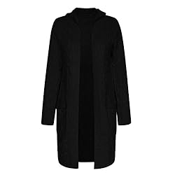 Cardigan With Pockets For Women Plus Black Kimono