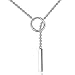 Y-blue 925 Sterling Silver Women Lady Fashion Round or Triangle and Cylindrical Pendant Necklaces Chain