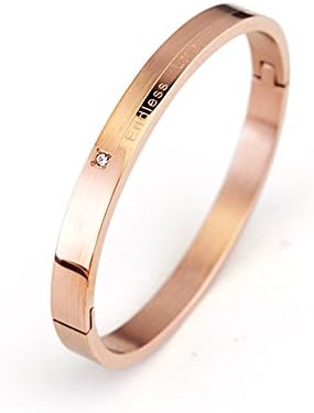 Luismia Men Bangle, Polished Stainless Steel Couple Cuff Round Circle Bangle for Mens, Cool Diamond Bangle Bracelet - 1Pcs