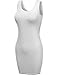 FPT Womens Basic Extra Long Fitted Tunic Tank Top WHITE SMALL