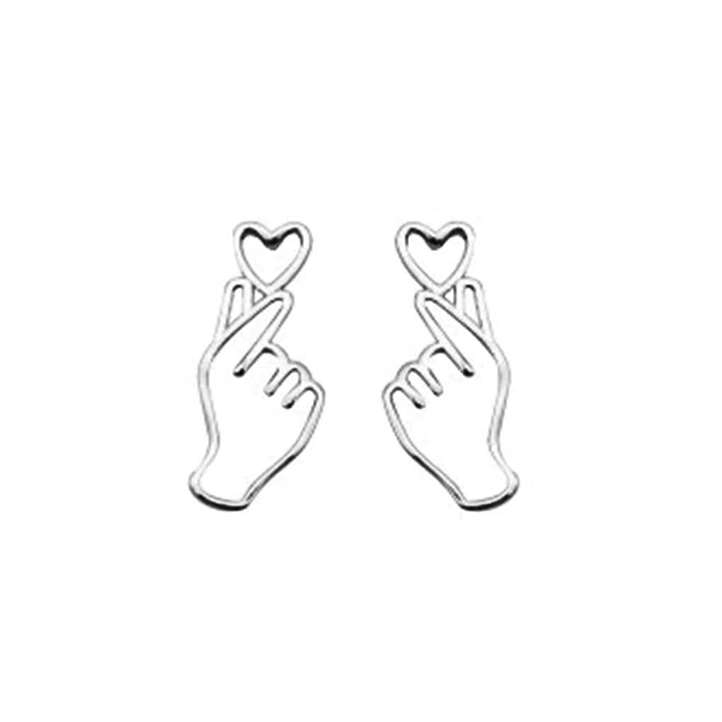SLUYNZ 925 Sterling Silver Heart Earrings Studs for Women Heart Studs Earrings Gift Earrings (A-Silver)