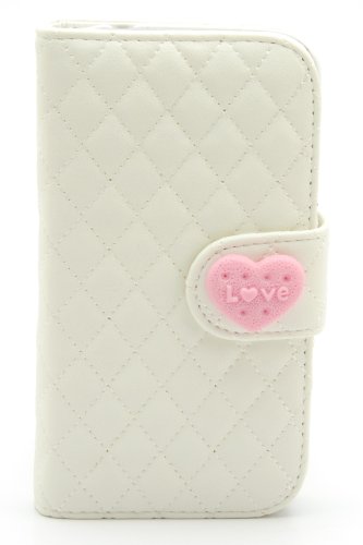 Zzybia® s5 qh off white leatherette stand case card ho…