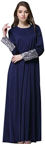 Lazapa Loose Dress for Women, Muslim Ethnic Style Shift Midi Dress