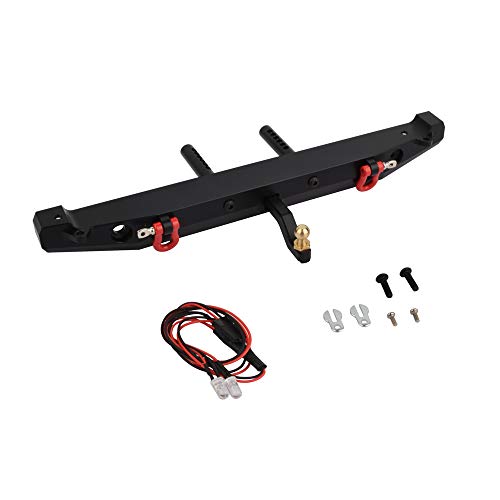 LAFEINA 1/10 Scale Metal Rear Bumper with LED Lights for 1:10 RC Crawler Car TRAXXAS TRX-4 Axial SCX10 90046 90047 Scx10-ll Accessories