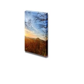 Lovely Silhouette Winter Landscape Panorama Picture of Northern Bavaria Germany in The Sunset - Canvas Art Wall Art - 18" x 12"