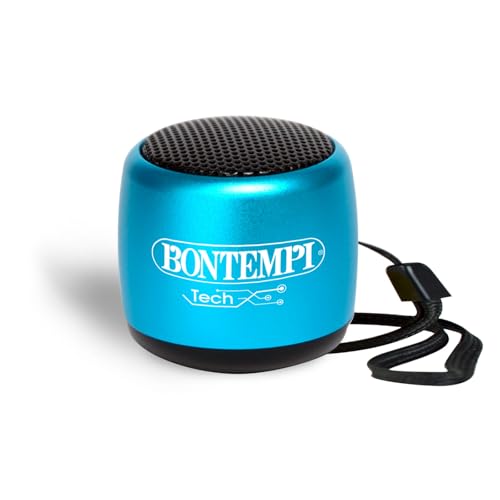 Bontempi | Mini Altavoz Inalámbrico Color Azul, Conexión Sencilla y Rápida Sin Cables, Ideal para Fiestas y Niños, 300x200x195mm