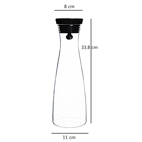60 Ounces Borosilicate Glass Pitcher with Lid, Water Carafe Jug for Hot/Cold Water, Ice Tea and Juice Beverage