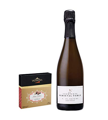 Französische Pralinen & Champagner Geschenkset - mit 1 Flasche Premium Winzer Champagner und feine Valrhona Pralinen