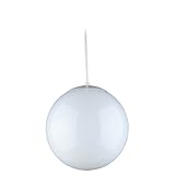 Sea Gull Lighting 6022-15 Hanging Globe One-Light Pendant with Smooth White Glass Diffuser, White Finish