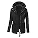 TOOPOOT Women’s Coat  Ladies Sweatshirt Zip Up Plain Jacket Hooded Jumper Hoody Coat Top Blackthumb 1