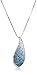 Sterling Silver with Swarovski Elements Crystal Teardrop Pendant Necklace, Blue, 18