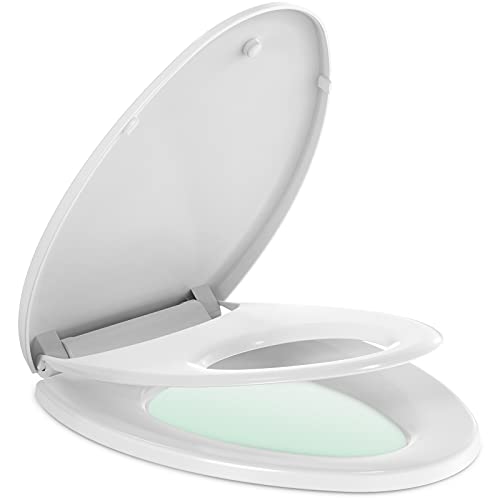 Toilet Seat with BuiltIn Potty Training Seat, Elongated Toilet Seat