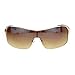 Mens Italian Designer Fashion Wrap Shield Sport Pilot Sunglasses Gold - Brown