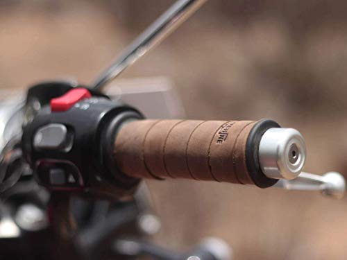 Trip Machine Company Leather Motorcycle Grips Wrap Tobacco Brown - Thumbnail 4