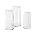 CASAMOTION Glass Vase for Flowers Hand Blown Glass Centerpiece Wedding Table Dining Room Living Kitchen Island Modern Farmhouse Home Decor Clear Cylinder 8” 10” 12” Inch Set of 3