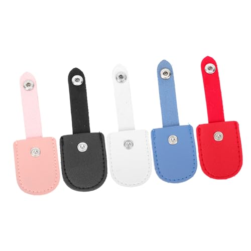 BAZEITFLOW 5Pcs Manicure Cuticle Nipper Protective PU Covers Non Skid Scissor Containers for Pedicure Tool Safety and Storage Accessories