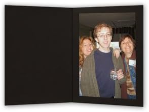 Black Waffle Cardboard Photo Folder for a 5x7 Picture - Pack of 50