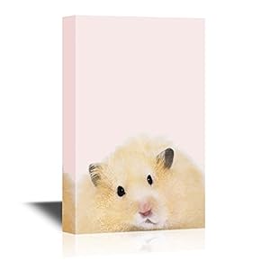 Peekaboo Animals Canvas Wall Art - A Fluffy Hamster - Gallery Wrap Modern Home Art | Ready to Hang - 12x18 inches